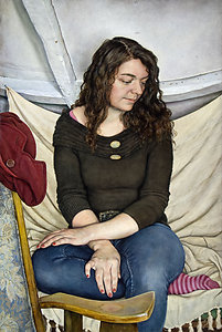 Young Woman with Crossed Hands